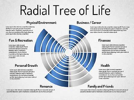 Set diagramma radiale, Slide 8, 01534, Grafici a Torta — PoweredTemplate.com