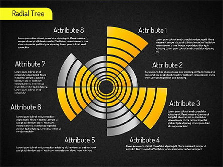 Set diagramma radiale, Slide 9, 01534, Grafici a Torta — PoweredTemplate.com