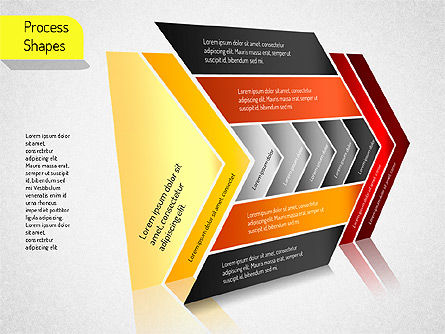 Process Arrows Charts, PowerPoint Template, 01535, Organizational Charts — PoweredTemplate.com