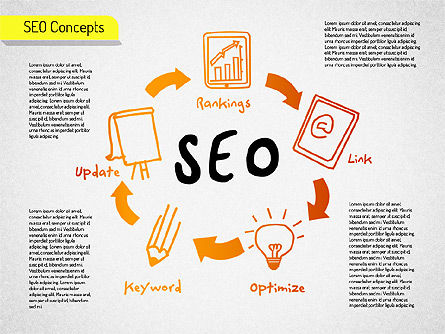 SEO Process Shapes, 01536, Shapes — PoweredTemplate.com