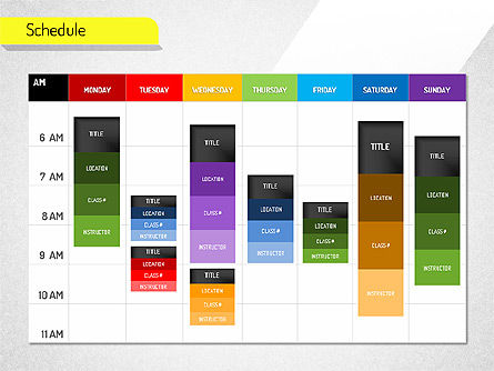 Programar, Plantilla de PowerPoint, 01542, Timelines & Calendars — PoweredTemplate.com