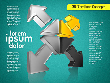Formes de directions 3d, Diapositive 10, 01544, Formes — PoweredTemplate.com
