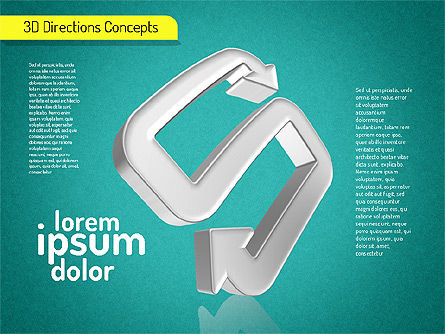 3D Directions Shapes, Slide 11, 01544, Shapes — PoweredTemplate.com