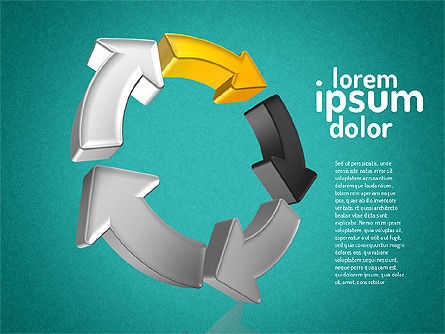 Formas de direcciones 3D, Diapositiva 12, 01544, Formas — PoweredTemplate.com