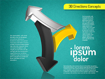 3D 방향 도형, 슬라이드 13, 01544, 모양 — PoweredTemplate.com