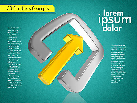 3D 방향 도형, 슬라이드 15, 01544, 모양 — PoweredTemplate.com