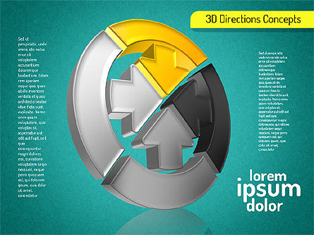 3D 방향 도형, 슬라이드 16, 01544, 모양 — PoweredTemplate.com