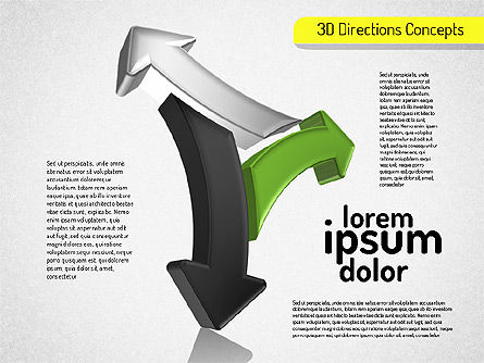 3D 방향 도형, 슬라이드 5, 01544, 모양 — PoweredTemplate.com