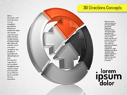 Formes de directions 3d, Diapositive 8, 01544, Formes — PoweredTemplate.com