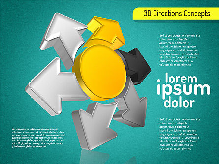 3D Directions Shapes, Slide 9, 01544, Shapes — PoweredTemplate.com