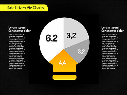 Os diagramas de pizza cronológicos (orientados por dados), Deslizar 10, 01551, Gráficos circulares — PoweredTemplate.com