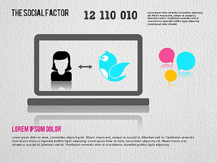 사회적 요인 인포 그래픽, 슬라이드 14, 01554, 비즈니스 모델 — PoweredTemplate.com