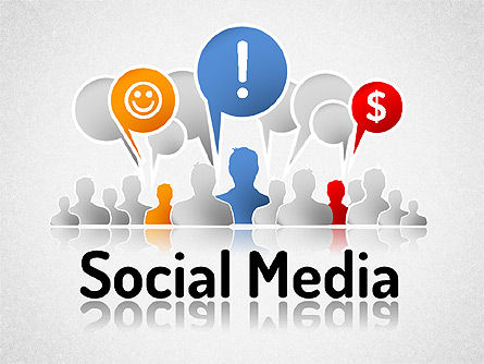 Os meios sociais infográficos, Modelo do PowerPoint, 01555, Modelos de Apresentação — PoweredTemplate.com