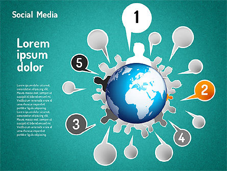 Infographie des médias sociaux, Diapositive 10, 01555, Modèles de présentations — PoweredTemplate.com