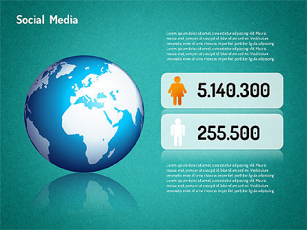 Infografía de medios sociales, Diapositiva 11, 01555, Plantillas de presentación — PoweredTemplate.com