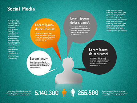 Social media infographic, Dia 12, 01555, Presentatie Templates — PoweredTemplate.com