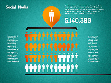 Social Media Infographic, Slide 13, 01555, Presentation Templates — PoweredTemplate.com