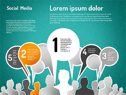 Social Media Infographic, Slide 14, 01555, Presentation Templates — PoweredTemplate.com