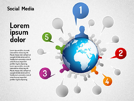 소셜 미디어 인포 그래픽, 슬라이드 2, 01555, 프레젠테이션 템플릿 — PoweredTemplate.com