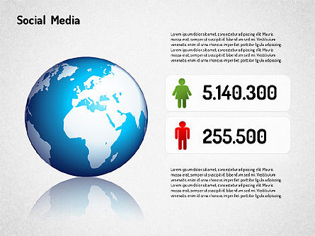 Social Media Infographic, Slide 3, 01555, Presentation Templates — PoweredTemplate.com