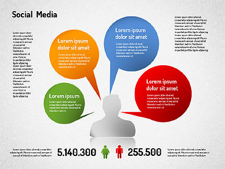 Social Media Infographic, Slide 4, 01555, Presentation Templates — PoweredTemplate.com