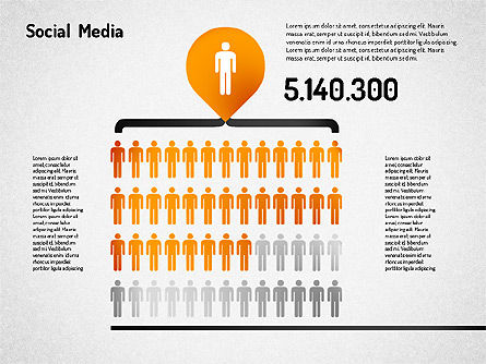 Infografía de medios sociales, Diapositiva 5, 01555, Plantillas de presentación — PoweredTemplate.com
