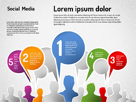 Social Media Infographic, Slide 6, 01555, Presentation Templates — PoweredTemplate.com