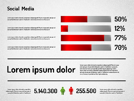 소셜 미디어 인포 그래픽, 슬라이드 7, 01555, 프레젠테이션 템플릿 — PoweredTemplate.com