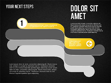 Concept de flux de travail des étapes, Diapositive 15, 01556, Schémas d'étapes — PoweredTemplate.com