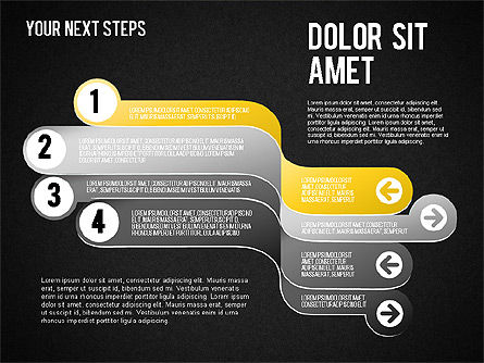 단계 워크 플로우 개념, 슬라이드 16, 01556, 단계 도표 — PoweredTemplate.com