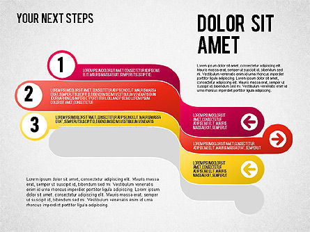Concept de flux de travail des étapes, Diapositive 8, 01556, Schémas d'étapes — PoweredTemplate.com