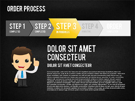 Steps Diagram, Slide 13, 01566, Stage Diagrams — PoweredTemplate.com