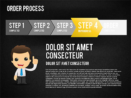 Schéma des étapes, Diapositive 14, 01566, Schémas d'étapes — PoweredTemplate.com