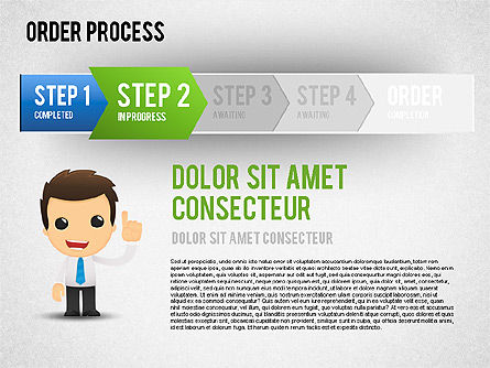 Steps Diagram, Slide 2, 01566, Stage Diagrams — PoweredTemplate.com