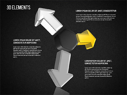 Les flèches 3d traitent les formes, Diapositive 13, 01567, Formes — PoweredTemplate.com