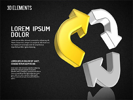 Les flèches 3d traitent les formes, Diapositive 15, 01567, Formes — PoweredTemplate.com