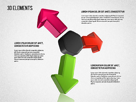 Les flèches 3d traitent les formes, Diapositive 5, 01567, Formes — PoweredTemplate.com