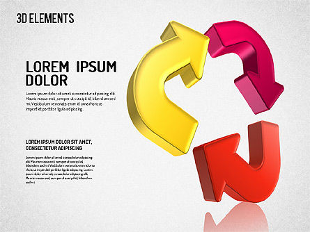 Les flèches 3d traitent les formes, Diapositive 7, 01567, Formes — PoweredTemplate.com