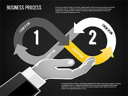 ビジネスプロセスシェイプ, スライド 9, 01572, プロセス図 — PoweredTemplate.com