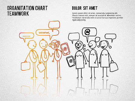 Teamwork-Grafikkarte, Folie 8, 01575, Organisationsdiagramme — PoweredTemplate.com