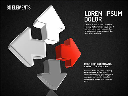 Ensemble de flèches 3D vives, Diapositive 13, 01577, Formes — PoweredTemplate.com