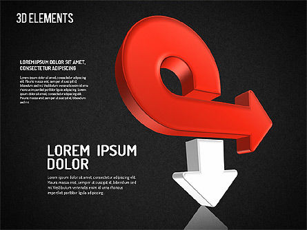 Ensemble de flèches 3D vives, Diapositive 15, 01577, Formes — PoweredTemplate.com