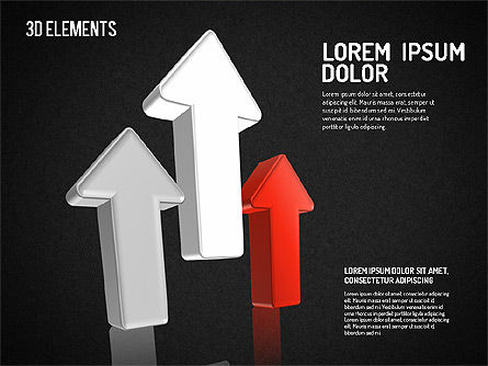 Set van levendige 3d pijlen, Dia 16, 01577, Figuren — PoweredTemplate.com
