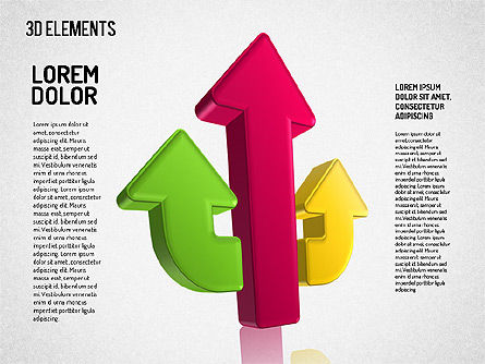 Ensemble de flèches 3D vives, Diapositive 3, 01577, Formes — PoweredTemplate.com