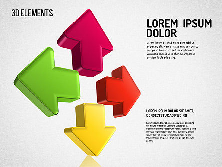 Ensemble de flèches 3D vives, Diapositive 5, 01577, Formes — PoweredTemplate.com
