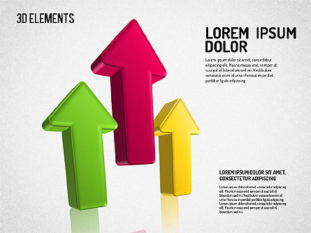 Ensemble de flèches 3D vives, Diapositive 8, 01577, Formes — PoweredTemplate.com