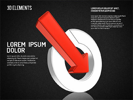 鮮やかな3Dの矢印のセット, スライド 9, 01577, 図形 — PoweredTemplate.com