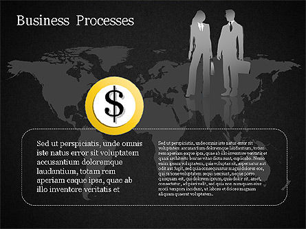 Freccia di processo con i numeri, Slide 10, 01578, Diagrammi di Processo — PoweredTemplate.com