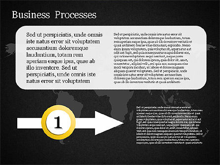Freccia di processo con i numeri, Slide 11, 01578, Diagrammi di Processo — PoweredTemplate.com