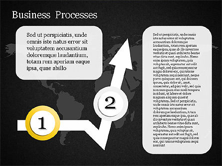 Freccia di processo con i numeri, Slide 12, 01578, Diagrammi di Processo — PoweredTemplate.com